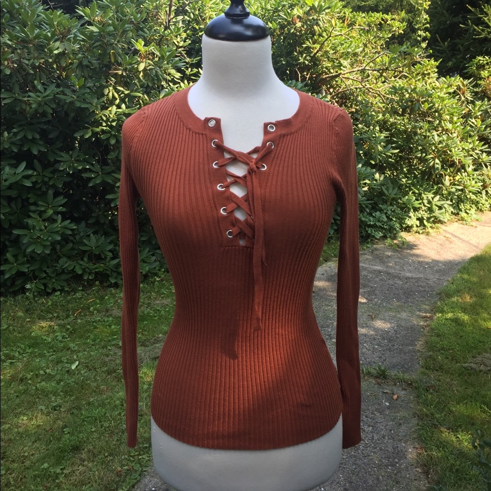 Front Lacing Long Sleeve Shirt